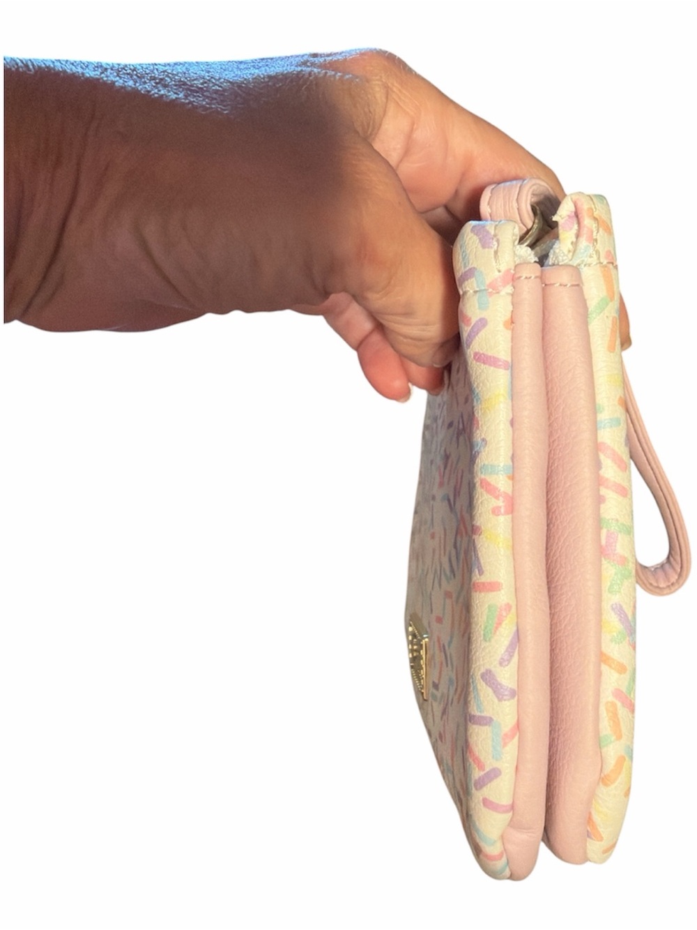 Betsey Johnson Luv Betsey Pastel Sprinkle Cat Wristlet Zipper Clutch Pouch EUC - Picture 3 of 6